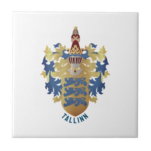 Coat of Arms of Tallinn _ ESTONIA Ceramic Tile