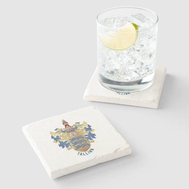 Coat of Arms of Tallinn - ESTONIA Stone Coaster (Side)