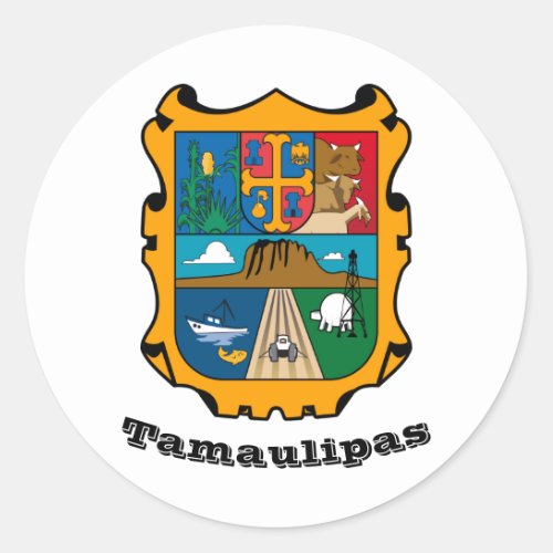 Coat of Arms of Tamaulipas state Mexico Classic Classic Round Sticker