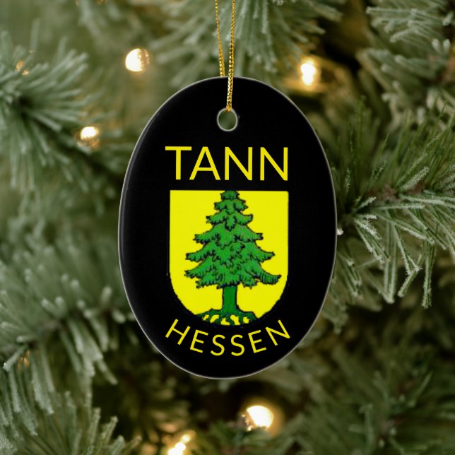 Coat of Arms of Tann, Hesse (Germany) Ceramic Ornament (Tree)