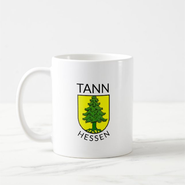 Coat of Arms of Tann, Hesse (Germany) Coffee Mug (Left)