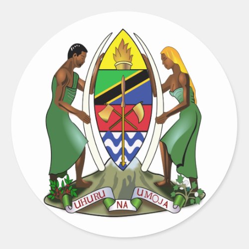 Coat of arms of Tanzania Classic Round Sticker