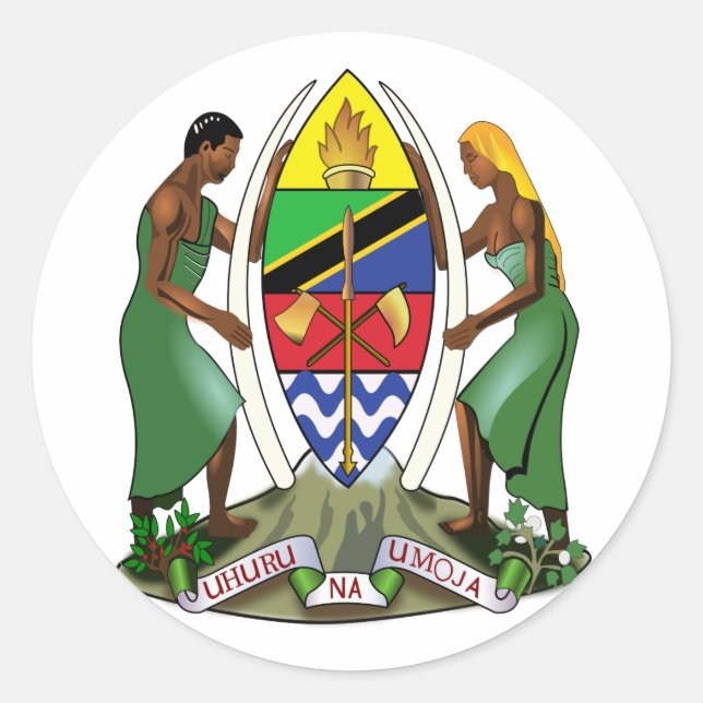 Coat of arms of Tanzania Classic Round Sticker (Front)
