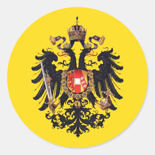 Coat of Arms of the Austrian Empire Button Classic Round Sticker (Front)