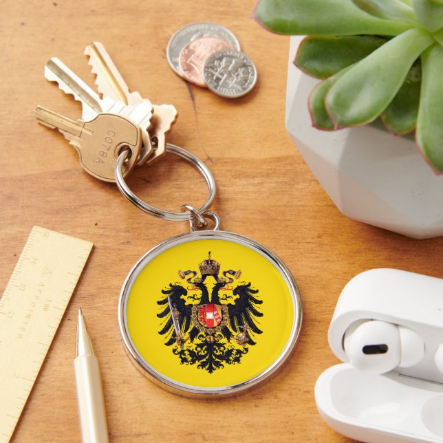 Coat of Arms of the Austrian Empire Button Keychain (Desk)