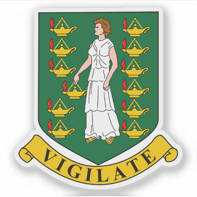 Coat of arms of the British Virgin Islands Sticker (Front)