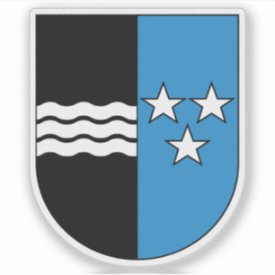Coat of arms of the canton of Aargau, Switzerland Sticker