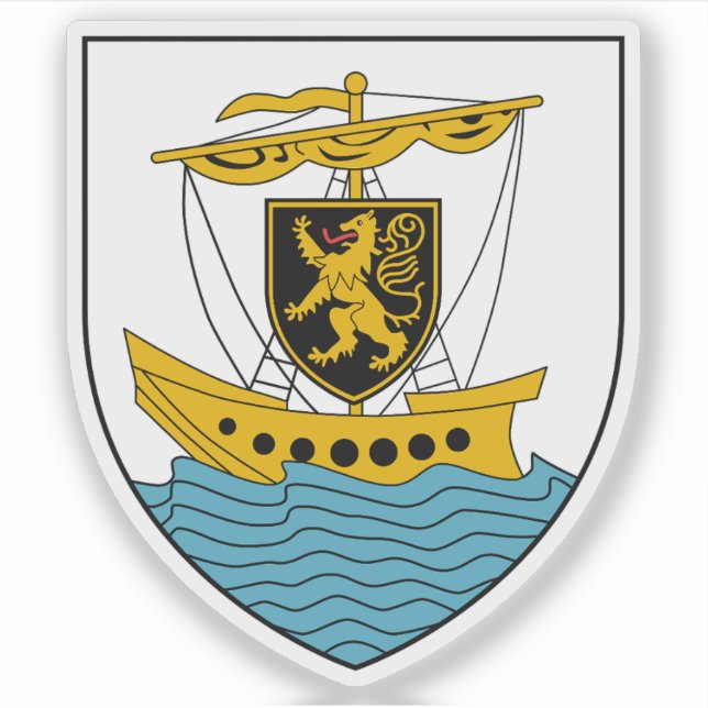 Coat of arms of the city of Galway Sticker (Front)