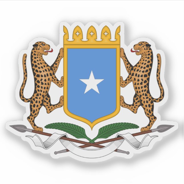 Coat of arms of the Federal Republic of Somalia Sticker (Front)