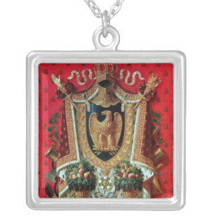 Coat of Arms of the French Empire Silver Plated Necklace