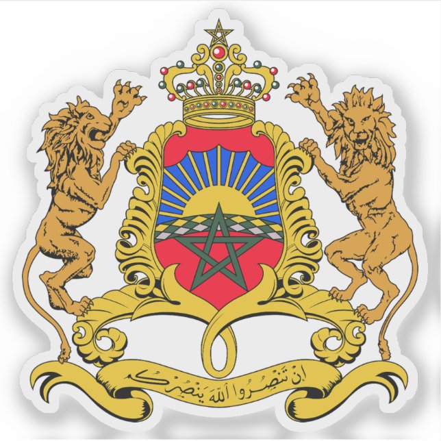 Coat of arms of the Kingdom of Morocco Sticker (Front)