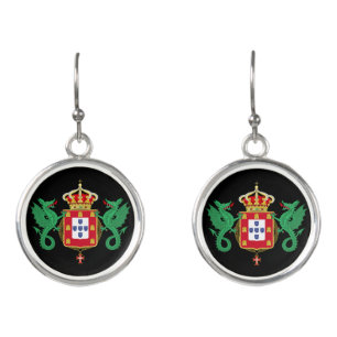 Coat of Arms of the Kingdom of Portugal 1640-1910 Earrings