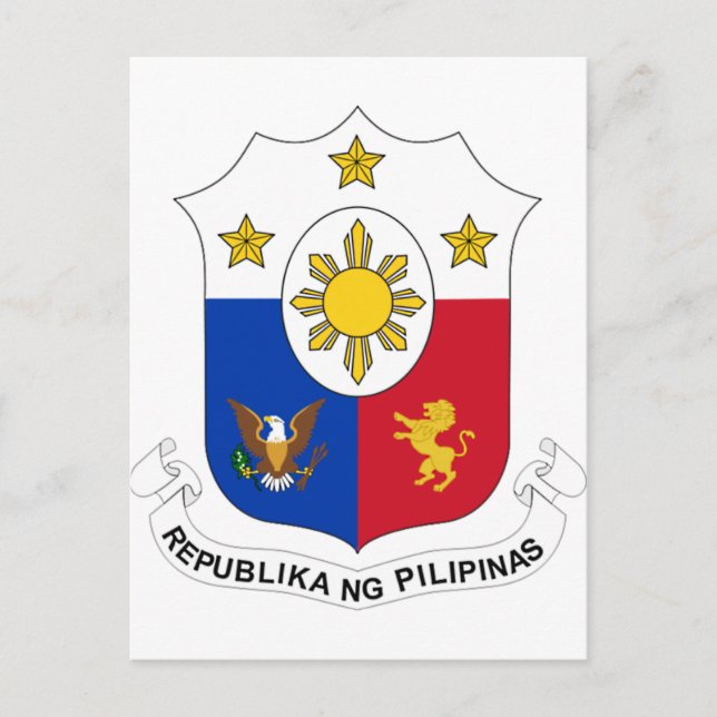 Coat of Arms of the Philippines Postcard (Front)