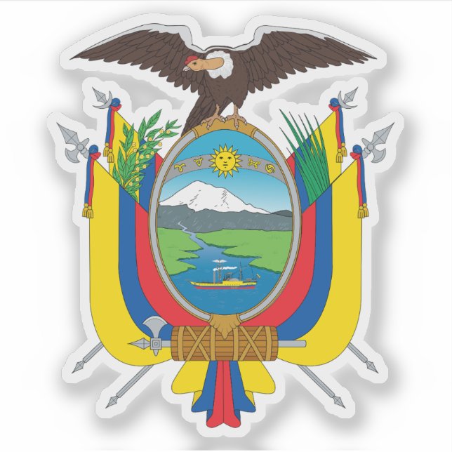 Coat of arms of the Republic of Ecuador Sticker (Front)
