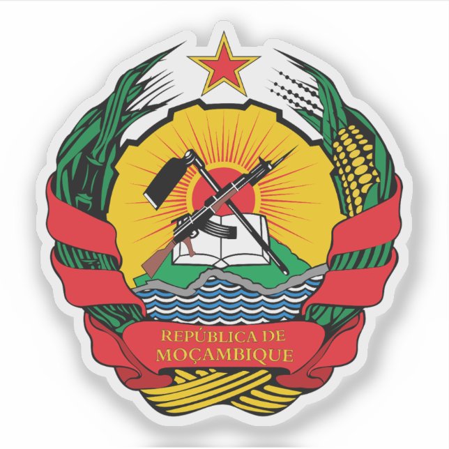 Coat of arms of the Republic of Mozambique Sticker (Front)