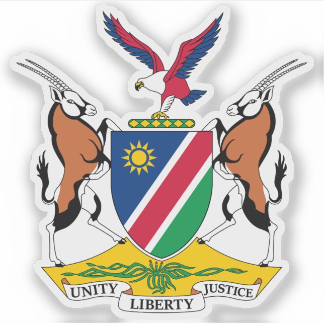 Coat of arms of the Republic of Namibia Sticker (Front)