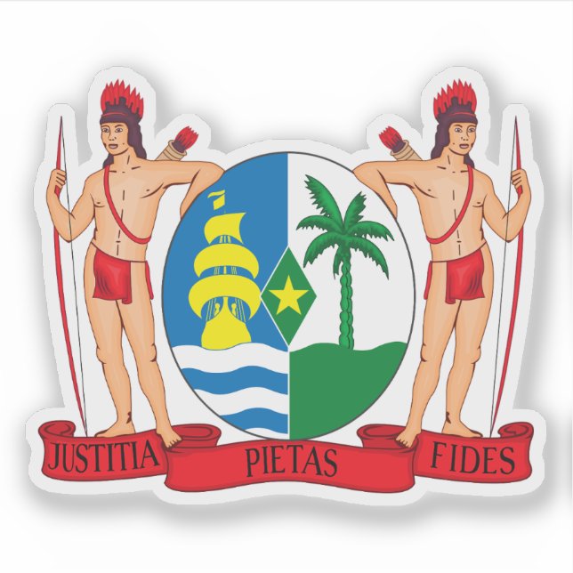 Coat of arms of the Republic of Suriname Sticker (Front)