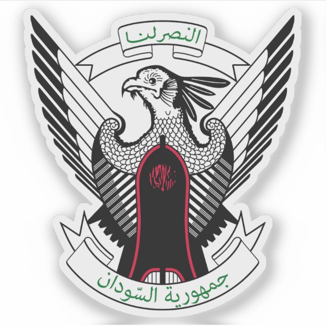 Coat of arms of the Republic of the Sudan Sticker (Front)