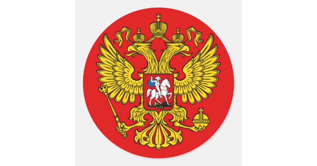 The Coat of Arms of the Russian Federation Against the Background of the  Flag in the Form of a Round Sticker. Stock Vector - Illustration of  sticker, heraldry: 131116050