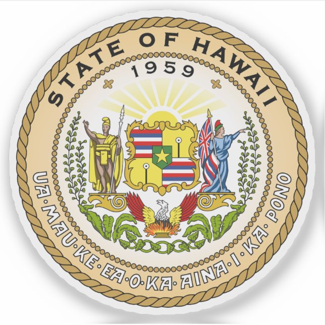 Coat of arms of the State of Hawaii Sticker (Front)