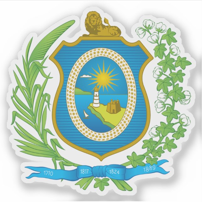 Coat of arms of the state of Pernambuco, Brazil Sticker (Front)
