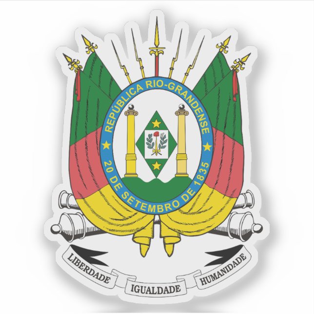 Coat of arms of the state of Rio Grande do Sul Sticker (Front)