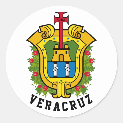 Coat of Arms of the state of Veracruz Mexico Classic Round Sticker