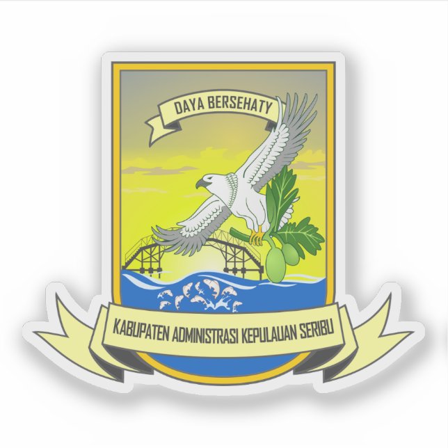 Coat of arms of the Thousand Islands, Indonesia Sticker (Front)