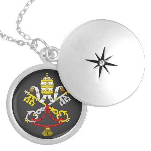 Coat of arms of the Vatican City Locket Necklace