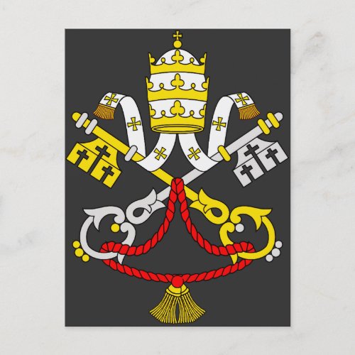 Coat of arms of the Vatican City Postcard