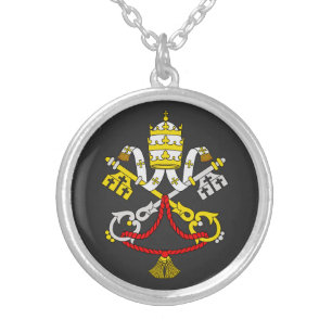 Coat of arms of the Vatican City Silver Plated Necklace