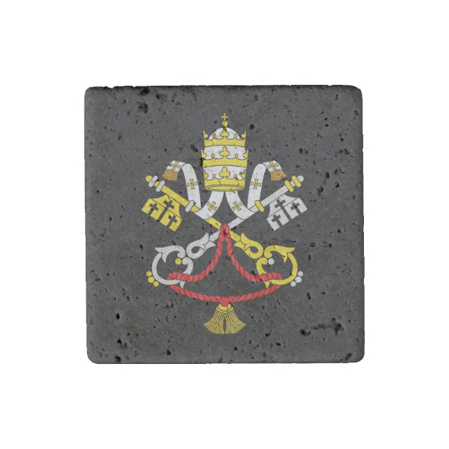Coat of arms of the Vatican City Stone Magnet (Front)