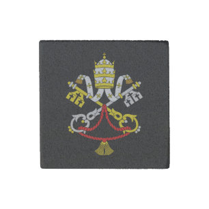 Coat of arms of the Vatican City Stone Magnet
