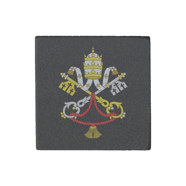 Coat of arms of the Vatican City Stone Magnet (Front)