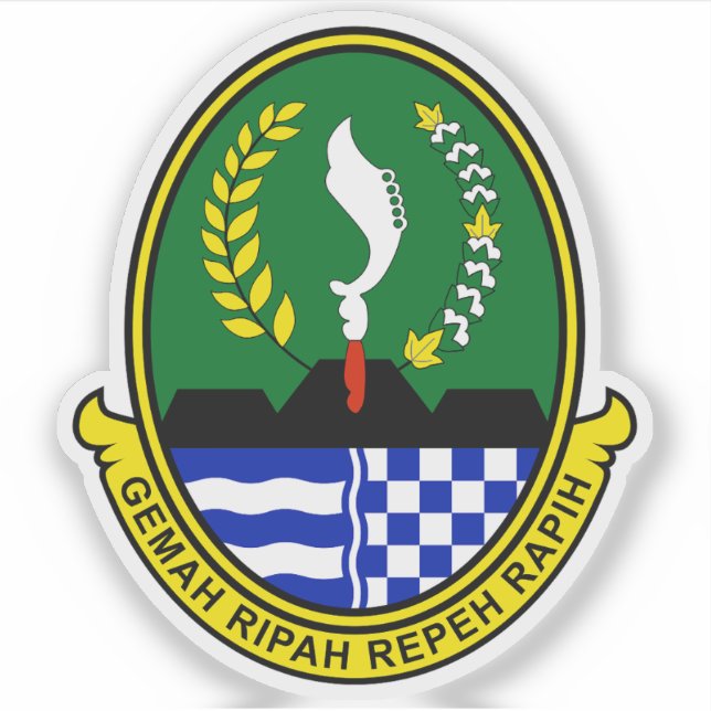 Coat of arms of the West Java province, Indonesia Sticker (Front)
