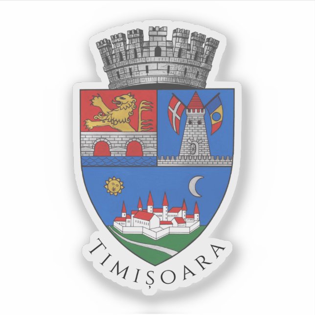 Coat of Arms of Timișoara, Romania Sticker (Front)