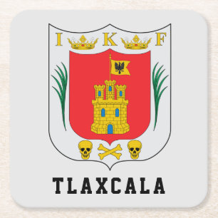 Coat of Arms of Tlaxcala, Mexico Square Paper Coaster