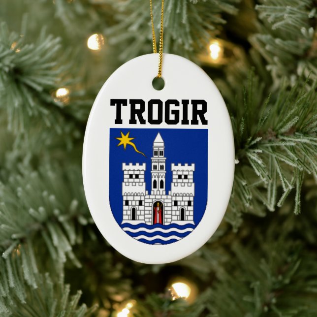 Coat of Arms of Trogir, Croatia Ceramic Ornament (Tree)