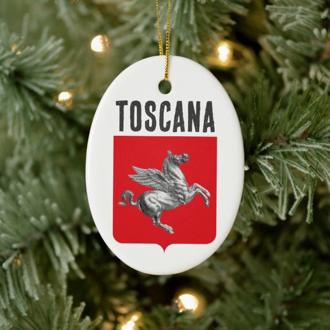 Coat of Arms of Tuscany, ITALY Ceramic Ornament (Tree)