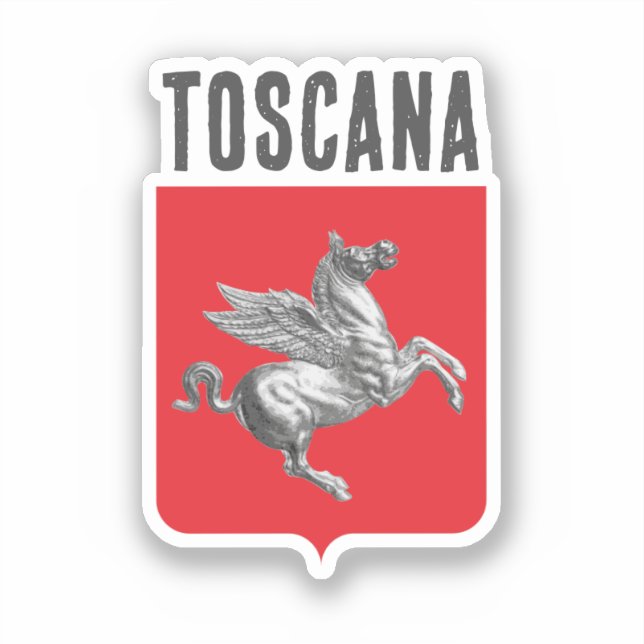 Coat of Arms of Tuscany, ITALY Sticker (Front)