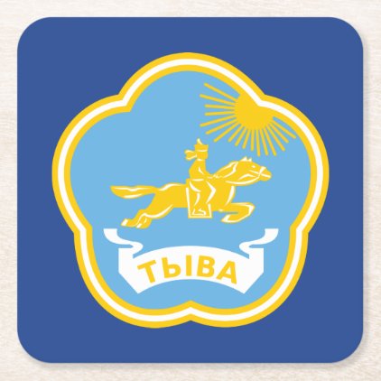 Coat of arms of Tuva Square Paper Coaster