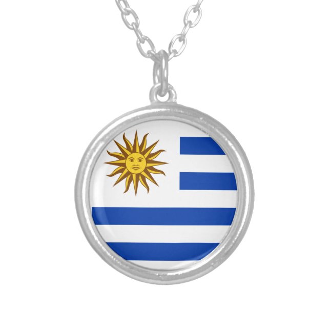 Coat of Arms of Uruguay Silver Plated Necklace (Front)