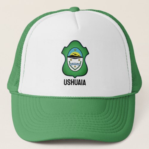 Coat of arms of Ushuaia _ Argentina Trucker Hat