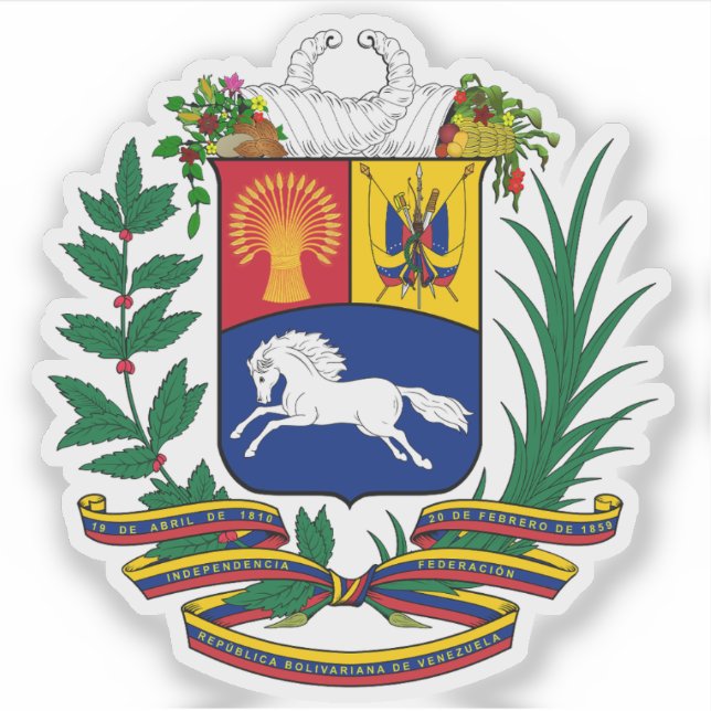 Coat of arms of Venezuela  Sticker (Front)