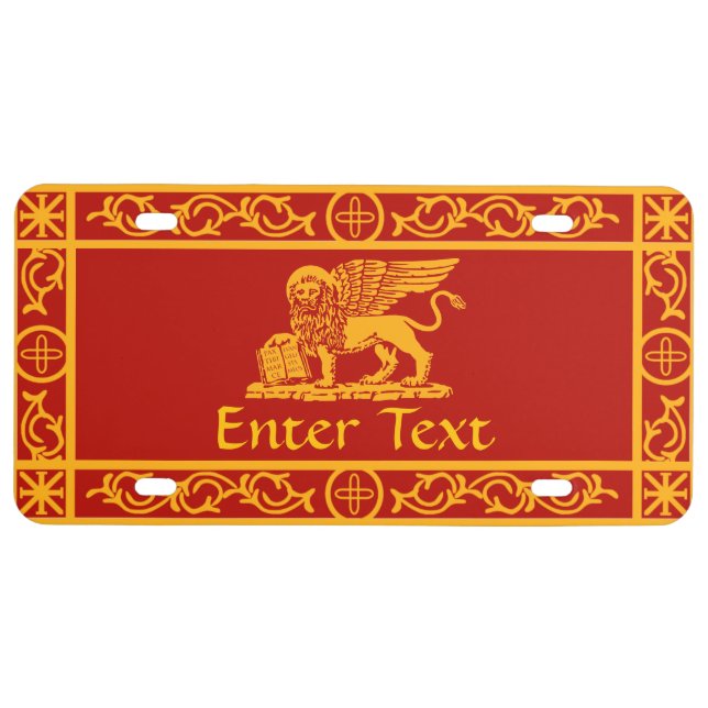 Coat of Arms of Venice, Italy License Plate (Front)