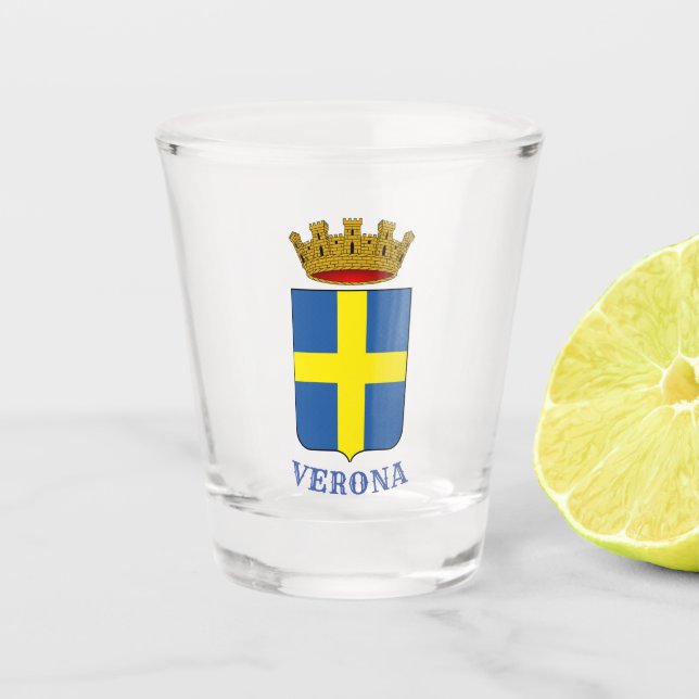 Coat of Arms of Verona, Italy Shot Glass (Front)