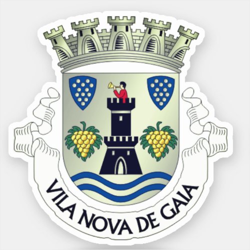 Coat of Arms of Vila Nova de Gaia PORTUGAL Sticker