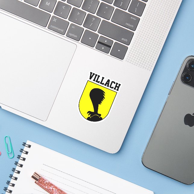 Coat of Arms of Villach - AUSTRIA Sticker (Laptop w/ iPhone)
