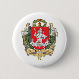 Coat of arms of Vilnius, Lithuania Button
