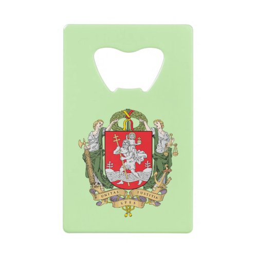 Coat of arms of Vilnius Lithuania Credit Card Bot Credit Card Bottle Opener